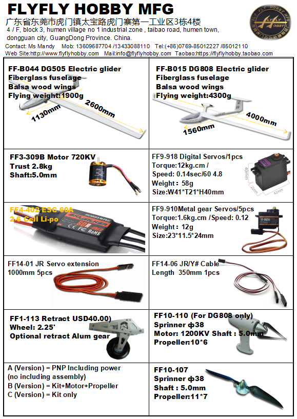 Power for 2M-3M Glider